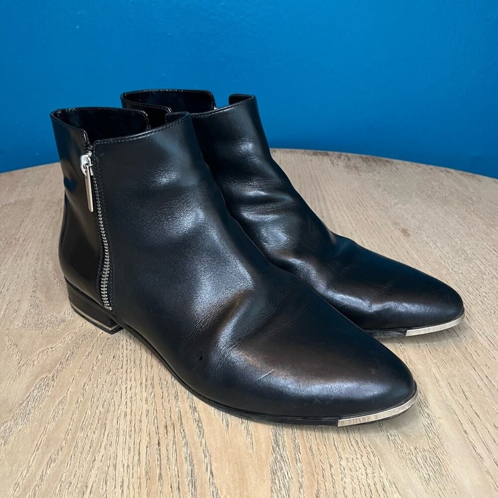 Michael Kors Black Patent Leather Moto Ankle Side Zip Boots Women’s 39.5 US 9